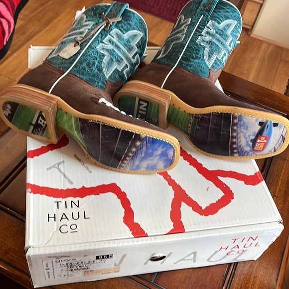 Mens Football Tin Haul Cowboy Boots - Picture 3 of 3